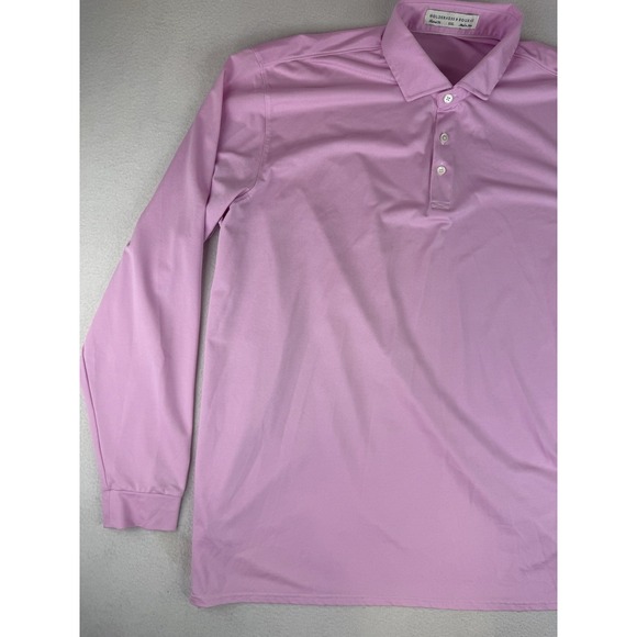 Holderness & Bourne Shirt Men's XXL Long Sleeve Golf Polo Guilford Pink Oxford - Picture 7 of 12
